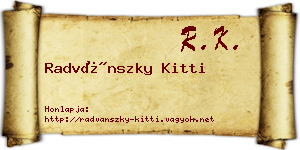 Radvánszky Kitti névjegykártya