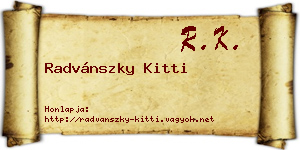 Radvánszky Kitti névjegykártya