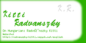 kitti radvanszky business card
